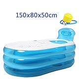 インフレータブルバスタブ断熱材環境保護プラスチック折り畳み式簡易家庭大人のバスルームバスタブ浴槽浴槽バスタブ ( カラー から゜ : 青 , サイズ さいず : 150*80*50CM )