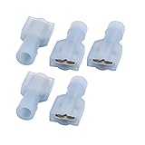 uxcell 絶縁圧着端子　ナイロン製　ライトブルー　16-14AMGワイヤ　 5個入り