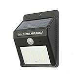 GZCRDZ ソーラーライト 12 LED 人感センサー ウォールライト 防犯＆防水 スポットライト 太陽発電 屋外照明 玄関 壁掛け 庭先用 (黒い)