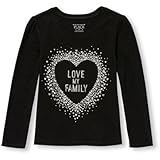 THE CHILDREN'S PLACE(ザ・チルドレンズプレイス) グリッターハートグラフィックティ トップス長袖Tシャツ 12～18ヶ月【並行輸入】