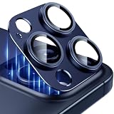 Esanik 2枚セット iPhone 15 Pro/iPhone 15 Pro max用 カメラフィルム アルミ合金製 カメラ保護 レンズカバー レンズ保護 強化ガラス 耐衝撃 擦り傷防止 3レンズ保護 露出オーバー防止 レンズ保護フィルム ブルーチタニウム