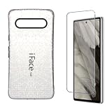 iFace mall Google Pixel 7a 用 ケース & 強化ガラスフィルムセット 2点 ストラップホール TPU Pixel7a カバー 耐衝撃 耐摩擦 画面保護 ガラスセット ワイヤレス充電対応 (【モザイク版】グレー)