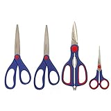 WORKPRO W000400A Scissors Set, 5-1/2" Craft Scissors, 8-1/2" Kitchen Scissors, 8" Paper Scissors, St