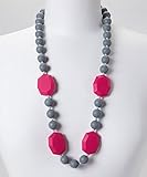 KATIE TEETHING NECKLACE - PINK & GRAY by GUMEEZ