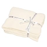 【KASHWERE】カシウェア スローブランケット 単色 BLANKET SOLID THROW T-30-05-52 クリーム カシミアのようなソフトな肌触り！ギフトにも是非 [並行輸入品]
