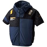 アタックベース(Atackbase) HUMMER 空調風神服 チタンフード半袖ブルゾン ネイビー 09905 02 S
