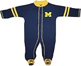 クリエイティブニットウェアUniversity of Michigan WolverinesブロックMスポーツシューズFootedベビーロンパース カラー: ブルー