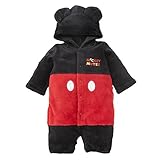 マイクロファイバー着ぐるみ長袖コンビドレス（ミッキー/ミニー） 【新生児50-60cm】　ミッキー