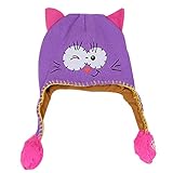 BABYBOBO ベビー帽子 動く帽子 ベビーニット帽 赤ちゃん帽子 男の子 女の子 キッズ 耳保護 防寒保温 手編み 防風・防寒・保温 春 秋 冬 柔らかい 暖かい かわいい パープル