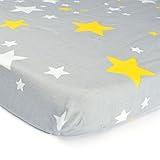 1PC Cotton Baby Crib Sheets Toddler Bedding Fitted Jersey Nursery Bedding for Boys or Girls (star) [