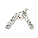 エルパ(ELPA) スイッチ付タップ 雷ガード コンセント 延長コード LED 上差し 4個口 5ｍ ブレーカー WLS-LU450SB(W)