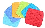 Silicone Pot Holder/ Trivet Mat (Set of 6, Colorful) -- Durable, Heat Resistant Kitchen Utensils - D