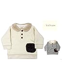 【子供服】 kids zoo (キッズズー) ボア衿付ニット風接結トレーナー 70cm～95cm W54605