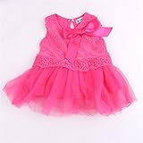 BEE&BLUE かわいいリボン付き 袖なし 赤ん坊ドレス