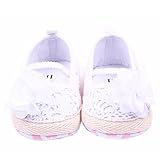 M2cbridge Baby Girl's Bow Dress Shoe Infant Toddler Pre-walker Crib Shoe (12-18 Months White knit) [