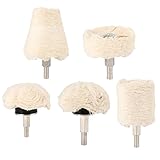 PandaTree 研磨バフ ポリッシャー用バフ 電動ドリル用 研磨ヘッド 綿ネル 洗車用 垢取り 鏡面 車輪 金属 ジュエリー 円錐 円筒 台形 きのこ 軸付き モップホイール セラミックス 5PC