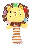 C-Princess ベビー おもちゃ ガラガラ スティック 音鳴り ハンドベルラトル 可愛い　動物 ぬいぐるみ 赤ちゃん 新生児 視覚 聴覚に刺激 ライオン
