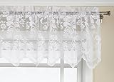 High Quality Floral Vine 60-inch x 18-inch Valance, White