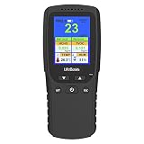 LifeBasis空気質測定器 PM2.5検出器 HCHOホルムアルデヒド PM1.0 PM10検知 湿度 温度表示 LCD画面表示 室内空気質メーター 高精度 浮遊粒子測定 空気質指数モニター 室内