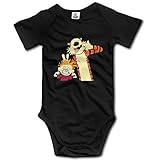 Kids Calvin And HobbesベビーボディスーツOnesies Little Boys Girls綿100 % カラー: ブラック