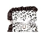 『Max Daniel（マックスダニエル）』[ベビー　アニマルプリント]　Black-White Jaguar Baby Throw Ruffle　ブラックホワイト　ジャガー　ベビースロー　フリル付き