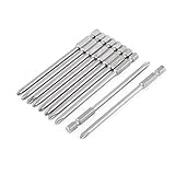 uxcell　プラスドライバービット　4.5mmのマグネット先端　10本入り　PH2　ツール　金属