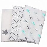 モスリン押さえつける毛布 3 パック 2 層 100% 有機ベビー ブランケット