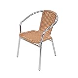 アルミチェア 1脚 人工ラタン ダイニングチェア リゾートチェア ロビーチェア ガーデンチェア ラタンチェア スタッキングチェア 会議椅子 ラウンジチェア 軽量 持ち運び簡単 ビーチチェア アルミチェ