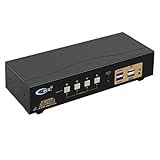 CKL USB 3.0 HDMI KVMスイッチ デュアルモニター 4ポート 拡張ディスプレイ 4K 60Hz ケーブルとオーディオ付き 942HUA-3
