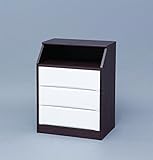 サイドボード FAX台 完成品 オープントップチェスト 593 ブラウンオーク／ホワイト