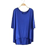 (マーシェル) Marshel マタニティ トップス カットソー らくちん ロング丈 デザイン ゆったり 産前 産後 長く使える 妊婦服 ブルー