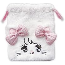 mikko ムース キャミー パール バッグ 巾着 ポーチ ピンク Amazon | mikko illustrations ぬいぐるみポーチ ムース MK02-01