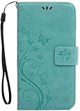 sense8 ケース 手帳型 SHG11 ケース 手帳型 SH54D カバー SH-M26 AQUOSsense8 センス8 ケース 手帳型 レザー 蝶 型押し (アクアグリーン, sense8/SHG11/SH-54D/SH-M26)