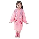 hibote レインコート 雨具 キッズ レインウェア 男の子 女の子 小学生 通学 バイザー付 130cm-140cm カッパ ランドセル 新学期用 リュックサックにも対応 ピンク XL