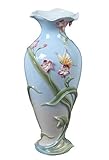 13.75 Inch Tall Porcelain Vase with Freesia Butterfly Motif【クリスマス】【ツリー】 [並行輸入品]