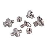 カメラ三脚アダプターマウントキット 1/4~1/4ネジ 1/4~3/8 コンバーターねじねじ ホットシューオスまたはメスネジセット 三脚一脚フラッシュプレートマウント用 (7個パックネジ)