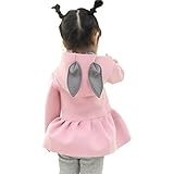 キッズaimtoppy子供ガールズ秋冬ウサギウエストコートパーカーコート暖かいかわいいアウター服 95 ピンク AIMTOPPY