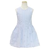 [クリスチャン・ディオール] Christian Dior ノースリーブ 子供ドレス ワンピース CD-0274BLU 6Aサイズ