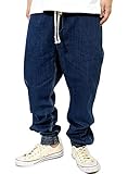 [ワン カラーズ] ジョガーパンツ メンズ 大きいサイズ ストレッチ ウエストゴム テーパード デニム イージーパンツ 3L インディゴ