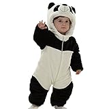エルフ ベビー(Fairy Baby)ベビーカバーオール冬 ロンパース着ぐるみ 防寒着フード付き パンダ(サイズ：90)