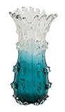 Deco 79 Glass Clear Blue Vase, 7 by 14' [並行輸入品]