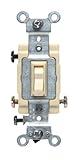 Leviton 54503-2I 15 Amp, 120/277 Volt, Toggle Framed 3-Way AC Quiet Switch, Commercial Grade, Ground