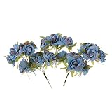 Dovewill 手作り　クラフト　 DIY　造花 ローズバンチ 　花束　装飾　全１１色 - ブルー