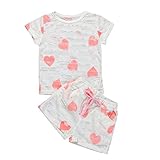 子供服 半袖Tシャツ Timsa ガールズ アンサンブル Tシャツ カットソー 幼児の赤ちゃんキッド ガールズ ベスト シャツ ブラウス ショットパンツ カジュアルパンツ 衣装 心柄のベストTシャツ+
