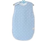 6重より柔らか パジャマ ベビー オーガニックコットン 赤ちゃん ボタン開閉式 肌触り抜群 寝袋 40*60 cm 水玉ブルー