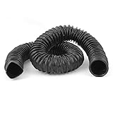 uxcell 排気フレキシブルチューブ フレキシブル排気管 柔軟なゴムチューブ ゴム管 ブラック