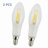 DEWANG  2個パック　キャンドルライト燭台電球 省エネ4W  LEDフィラメント 2700K白熱電球60W相当 (ホワイト, 魚雷)