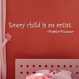 Pop Decors WL-0095-Vb Inspirational Quote Wall Decal, Every Child is An Artist by Pop Decors