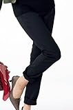 【 アウトレット 】 Angeliebe エンジェリーベ マタニティ P ・ パンツ ストレッチ チノ ボーイ フレンド 妊婦服 ウエストゴム アジャスター調節可 7号 T (トール) ブラック