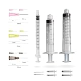 ฅnekonoteฅ インク注入用注射器 (シリンジ1ｍL、5mL、10mL)＆注射針(平カット18G、20G、22G 1.5cm) (各3本セット) 【国内検品】